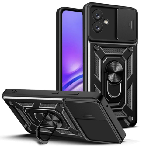 Huse Samsung - Husa Antisoc Samsung Galaxy A05 cu Protectie Camera, Inel Stand, Negru – Techsuit TCSS
