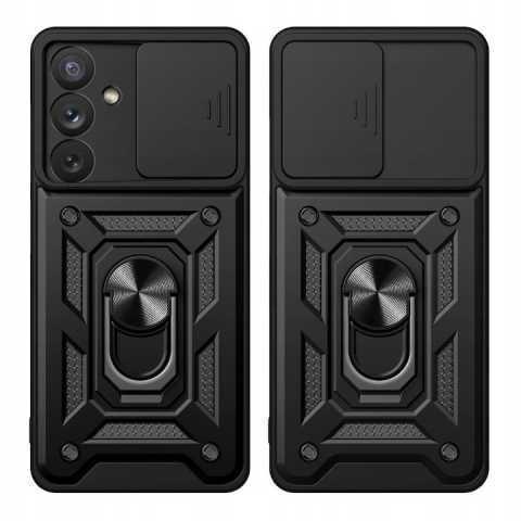 Husa Antisoc Samsung Galaxy S23 FE Protectie Camera, Inel Stand, Negru – Techsuit TCSS [1]