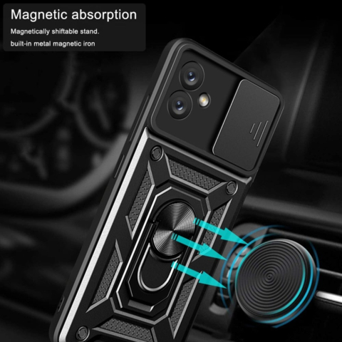 Husa Antisoc Xiaomi Redmi Note 12 Pro+ Protectie Camera, Inel Stand, Negru – Techsuit TCSS [3]