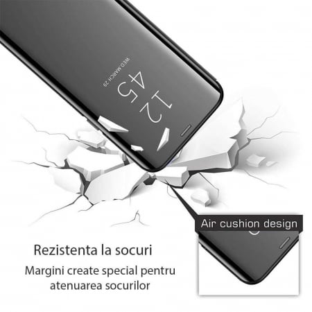 Husa Apple iPhone 12 /12 Pro Flip Oglinda Negru Tip Carte Clear View [2]