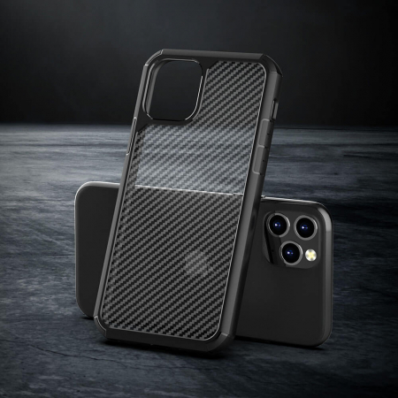 Husa Carbon Iphone 11 Pro Max Antisoc Negru Fuse [11]