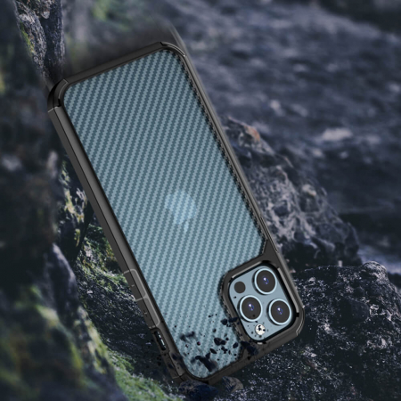 Husa Carbon Iphone 12 Mini Antisoc Negru Fuse [2]