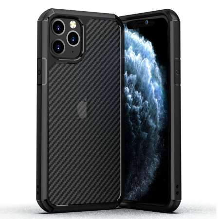 Husa Carbon Iphone 12 Pro Antisoc Negru Fuse [1]