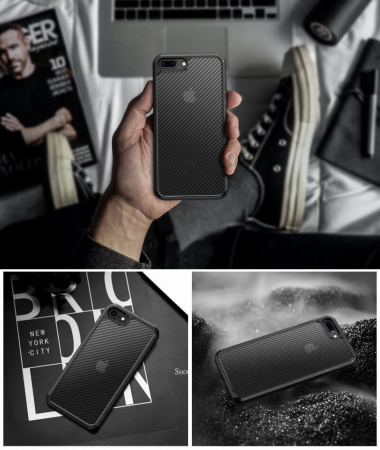 Husa Carbon iPhone 7 Negru Fuse [15]