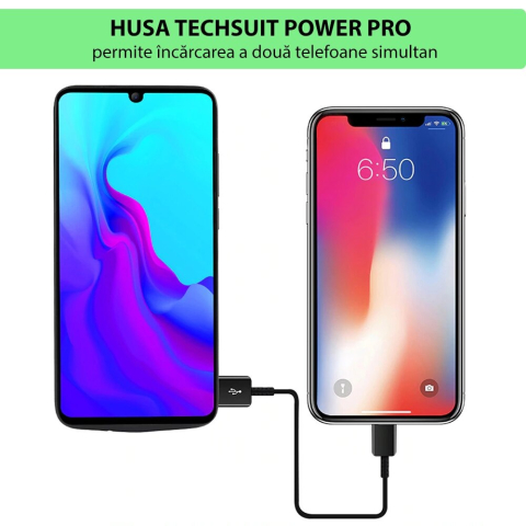 Husă cu baterie iPhone 15 Pro, MagSafe, 7000mAh Techsuit PP Negru [4]