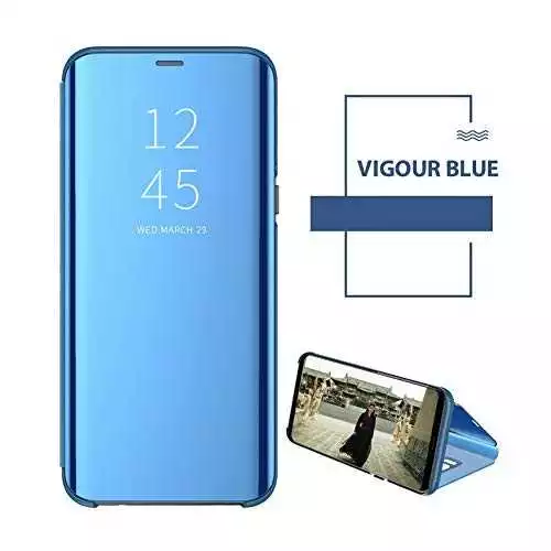Husa Flip Samsung Galaxy A32 4G Tip Carte Clear View Oglinda Gen Albastru [2]