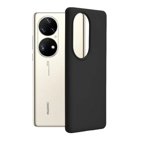 Huse Huawei - Husa Huawei P50 Pro Silicon Negru Slim Mat cu Microfibra SoftEdge