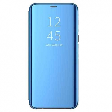 Husa Tip Carte Huawei Y6P Albastru Blue Clear View Oglinda [0]