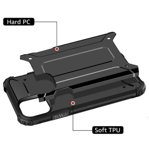 Husă iPhone 13 Pro Max Antisoc Hybrid Armor, Protecție Colțuri Ranforsate, Negru – Hybrid Armor - Copie [3]