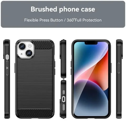 Husa iPhone 15 Carbon Negru Techsuit [4]