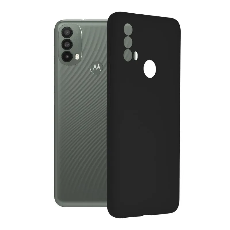 Huse Motorola Moto G62 - Husa Motorola Moto E40 / E30 Silicon Negru cu Microfibra SoftEdge
