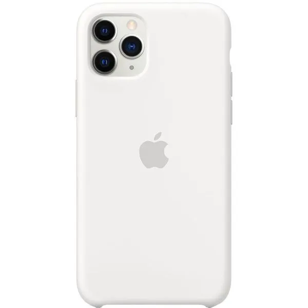 Huse iPhone - Husa pentru iPhone 11 Pro Silicon + Microfibra Alb