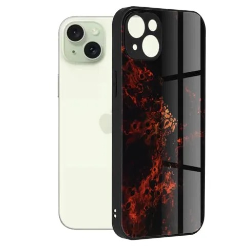 Huse iPhone 15 Plus - Husa pentru iPhone 15 Plus Antisoc Personalizata Nebuloasa Rosie Glaze