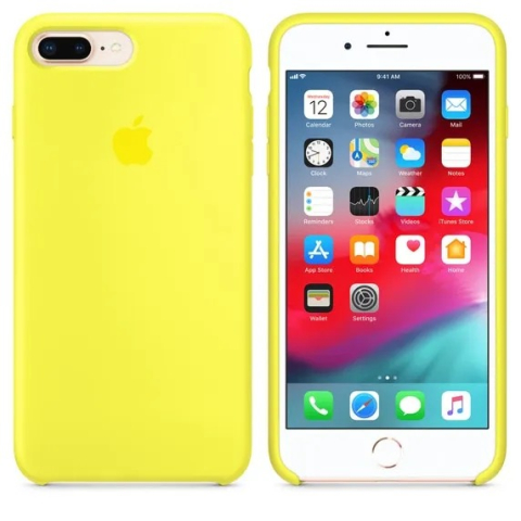 Husa pentru iPhone 7 Plus / 8 Plus Silicon + Microfibra Galben [2]