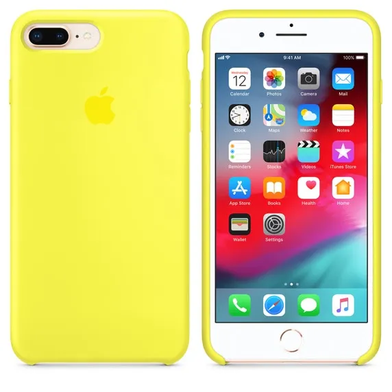 Husa pentru iPhone 7 Plus / 8 Plus Silicon + Microfibra Galben [2]