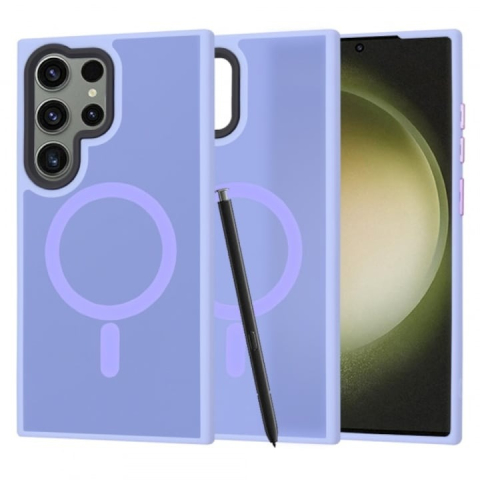 Huse Samsung - Husa Antisoc Samsung Galaxy S23 Ultra MagSafe Incarcare Wireless Mov Deschis HFMS