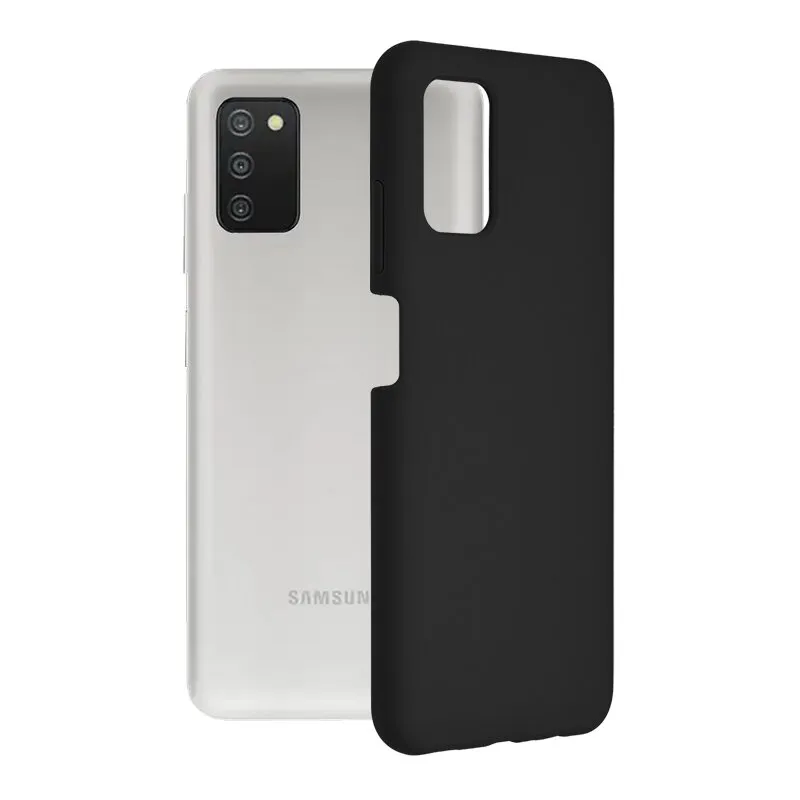 Huse Samsung Galaxy A03S 2021 - Husa Samsung Galaxy A03S Silicon Negru Slim Mat cu Microfibra SoftEdge