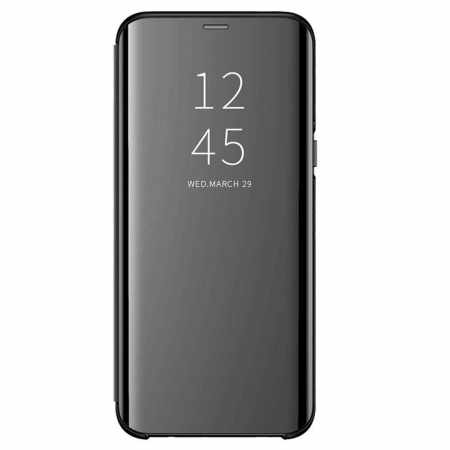 Husa Samsung Galaxy A21s Clear View Flip Toc Portofel Standing Cover (Oglinda) Negru [0]