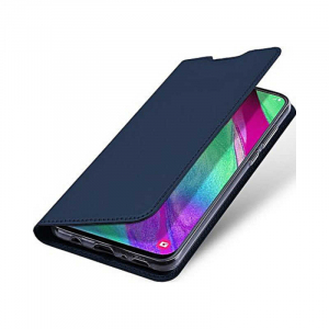 Husa Samsung Galaxy A40 2019 Albastru Inchis Toc Piele Eco Premium DuxDucis Portofel Flip Cover Magnetic [4]