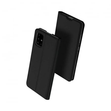 Husa Samsung Galaxy A41 2020 Toc Flip Tip Carte Portofel Negru Piele Eco DuxDucis [0]