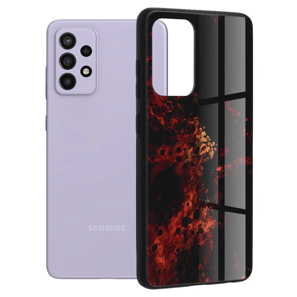 Accesorii telefoane - Husa Samsung Galaxy A72 5G Antisoc Personalizata Nebuloasa Rosie Glaze