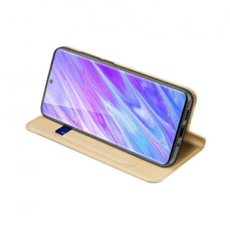 Husa Samsung Galaxy S20 2020 Toc Flip Tip Carte Portofel Auriu Gold Piele Eco DuxDucis [2]