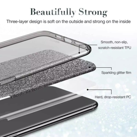 Husa Samsung Galaxy S20 2020 Sclipici Carcasa Spate Auriu Gold Silicon TPU [2]