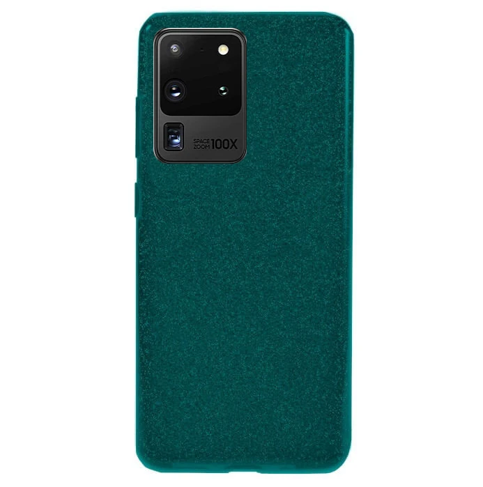 Accesorii telefoane - Husa Samsung Galaxy S20 Ultra 2020 Sclipici Carcasa Spate Dark Green Silicon TPU