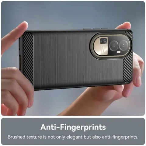 Husa silicon Oppo Reno 10 Pro+ Carbon Negru Techsuit [2]