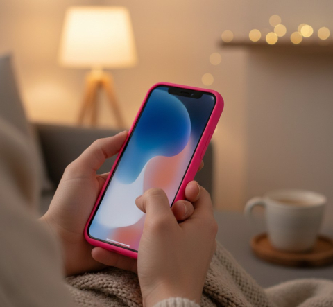 Husa spate iPhone 12 Silicon Fucsia cu Microfibra SoftFlex [3]