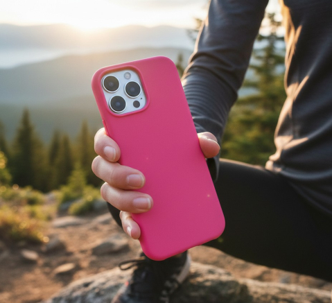 Husa spate iPhone 12 Silicon Fucsia cu Microfibra SoftFlex [5]