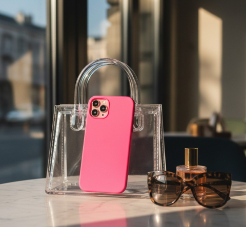 Husa spate iPhone 12 Silicon Fucsia cu Microfibra SoftFlex [2]