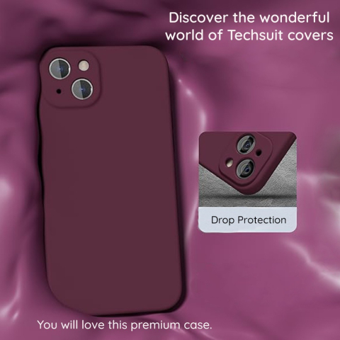 Husa spate iPhone 13 Silicon Roz Pudra cu Microfibra SoftFlex [4]