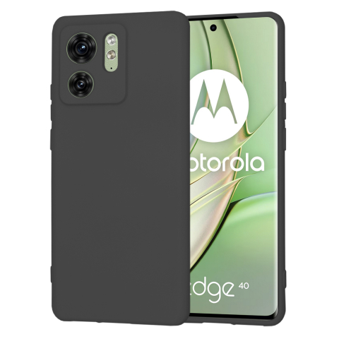 Huse Motorola - Husă spate Motorola Edge 40 / Edge 2023, negru, slim, antișoc cu microfibră – Techsuit SoftFlex