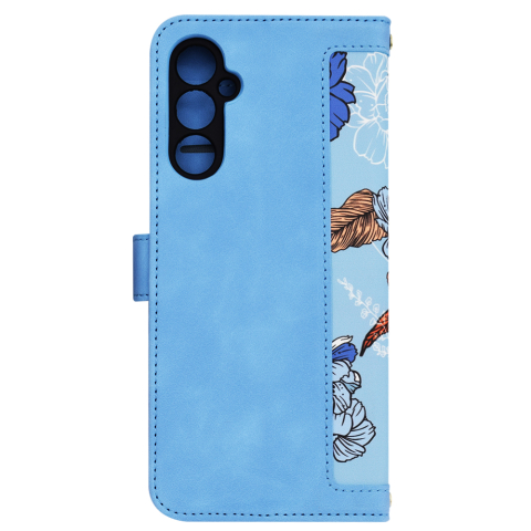 Husa Tip Carte Samsung Galaxy A05s cu Flip Magnetic Bleu cu Flori TFC [2]