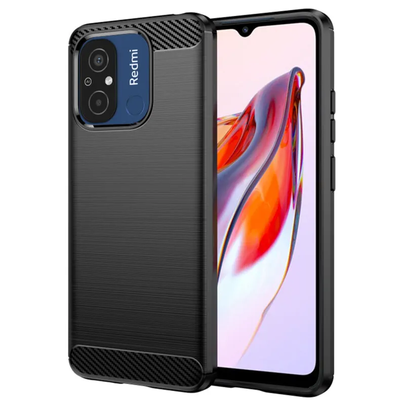 Huse Xiaomi - Husa Xiaomi Redmi 12C Carbon Negru Techsuit