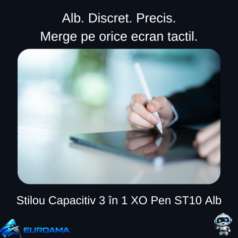 Stilou Capacitiv 3 în 1 XO Pen ST10 Alb - Pentru Ecrane Tactile [5]