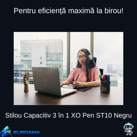 Stylus Capacitiv 3 în 1 pentru Telefon sau Tableta Negru XO Pen ST10 [2]