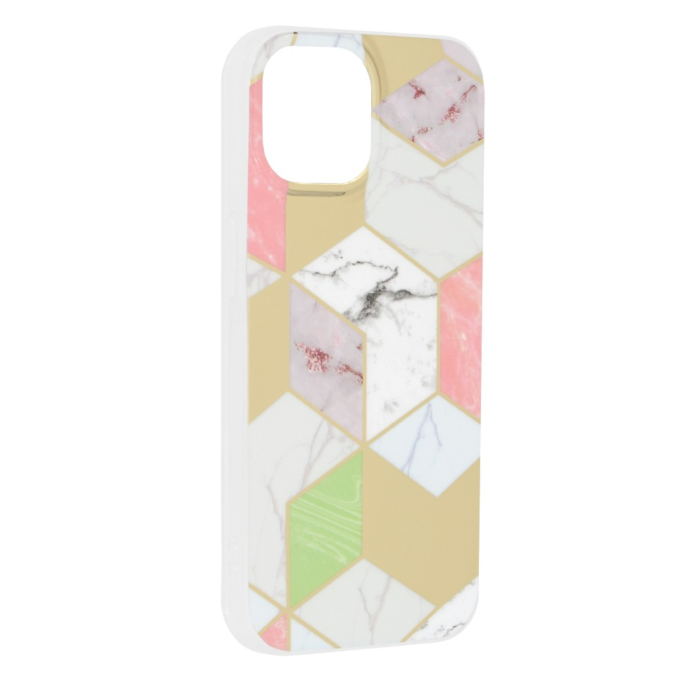 Husă protecție iPhone 12 12 Pro, Multicolor, Imprimeu Marmură, Carcasă Slim Rezistentă, Compatibilă Wireless - Techsuit Marble