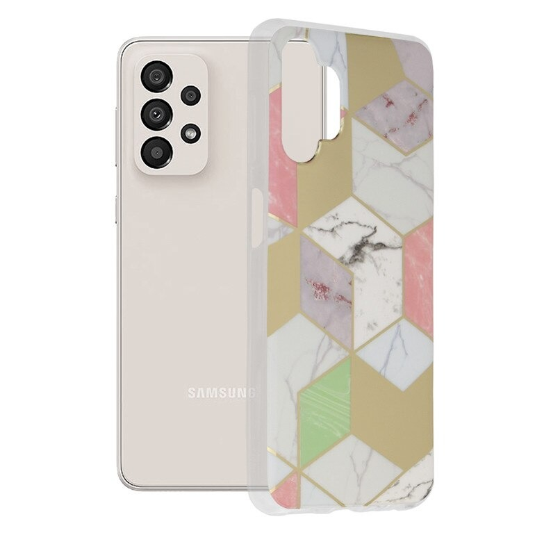 Husă protecție Samsung Galaxy A13 4G , Multicolor, Imprimeu Marmură, Carcasă Slim Rezistentă, Compatibilă Wireless - Techsuit Marble