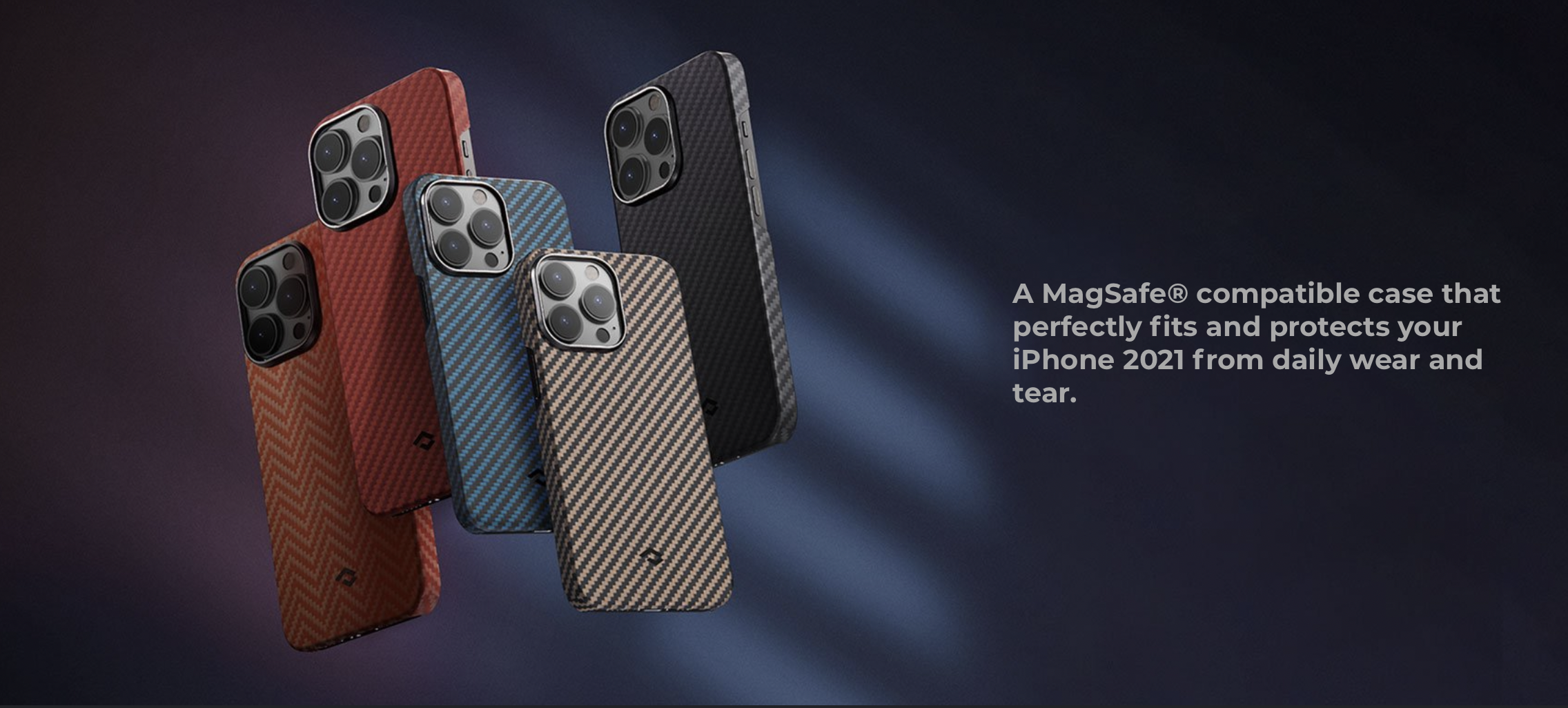 pitaka Funda magnética para iPhone 13 Pro de 6.1 pulgadas [Fusion Weaving  MagEZ Case 2] compatible con MagSafe, 100% fibra de aramida, funda delgada