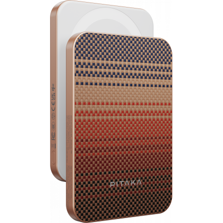 Baterie Externa Magnetica PITAKA, Magsafe, Design Ultra Subtire, 15W Wireless, 5000mAh, Sunset [4]
