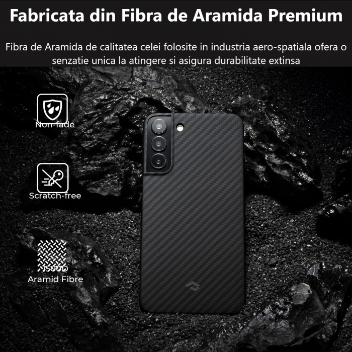Husa MagEZ 2 Pitaka, Aramida Galaxy S22 Plus Negru/Gri MagSafe [5]