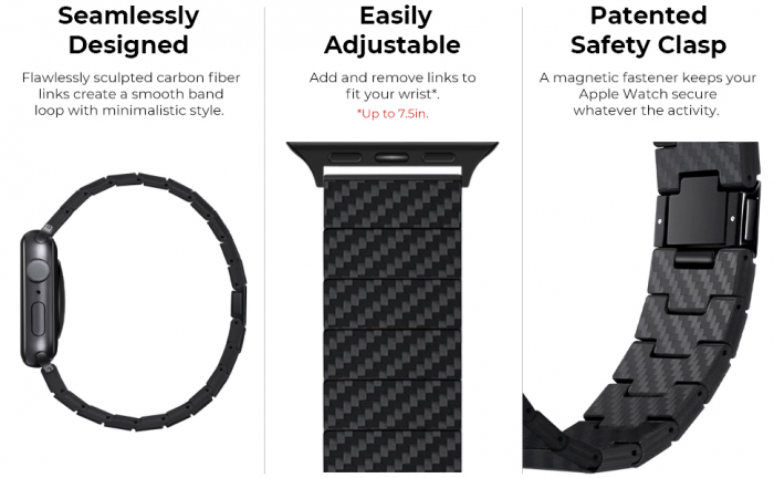Curea din Fibra de Carbon Apple Watch seriile 1 - 9 / SE / Ultra/Ultra 2 , 38/40/41/42/44/45 mm Modern [11]