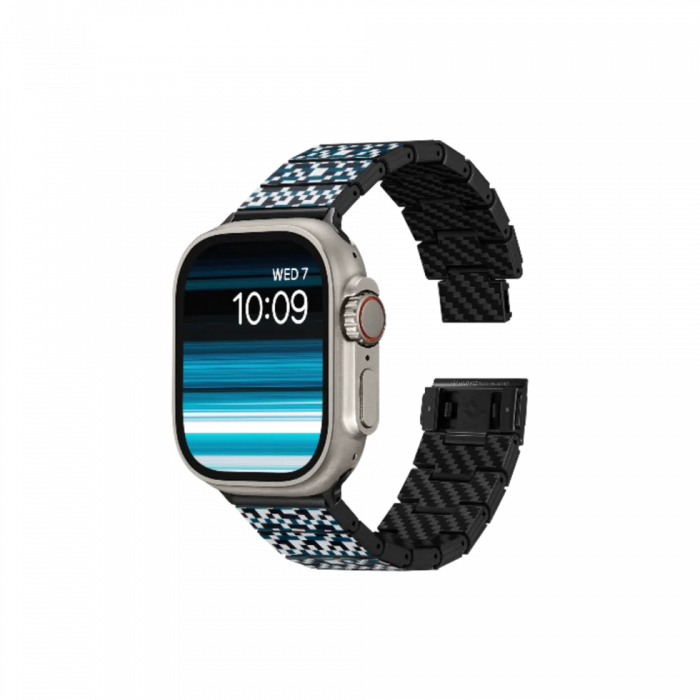 Curea Pitaka din Fibra de Carbon Dreamland Mosaic pentru Apple Watch seriile 1-9/ SE/ Ultra/ Ultra 2, 38/40/41/42/44/45/49 mm [2]