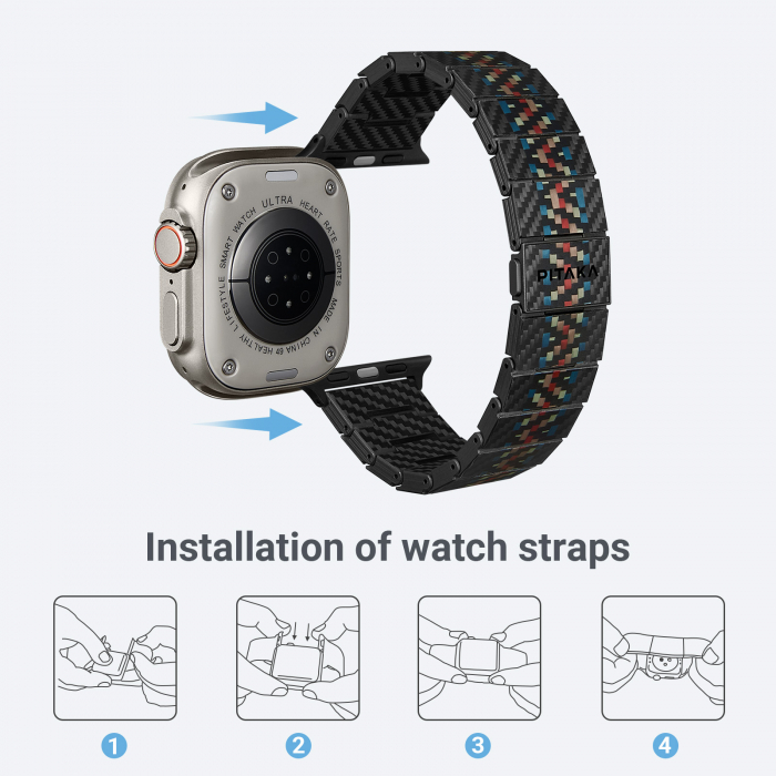 Curea din Fibra de Carbon Rhapsody pentru Apple Watch seriile 1 - 9 / SE / Ultra/Ultra 2 , 38/40/41/42/44/45/49 mm [3]