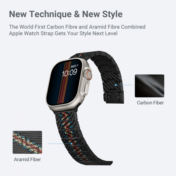 Curea din Fibra de Carbon Rhapsody pentru Apple Watch seriile 1 - 9 / SE / Ultra/Ultra 2 , 38/40/41/42/44/45/49 mm [5]