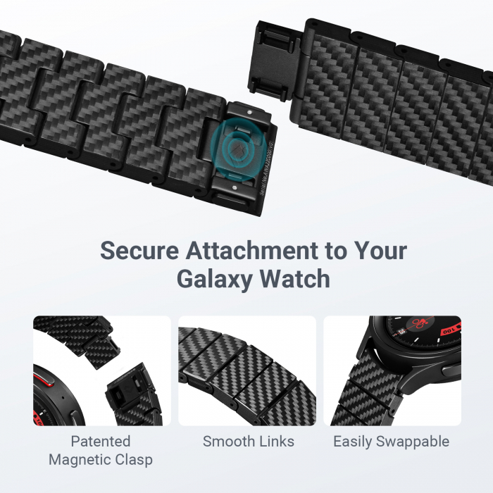 Curea din Fibra de Carbon pentru Samsung Galaxy Watch5, Watch5 Pro, Watch6, Watch6 Classic, Watch7 40/42/44/45/46/47mm [3]