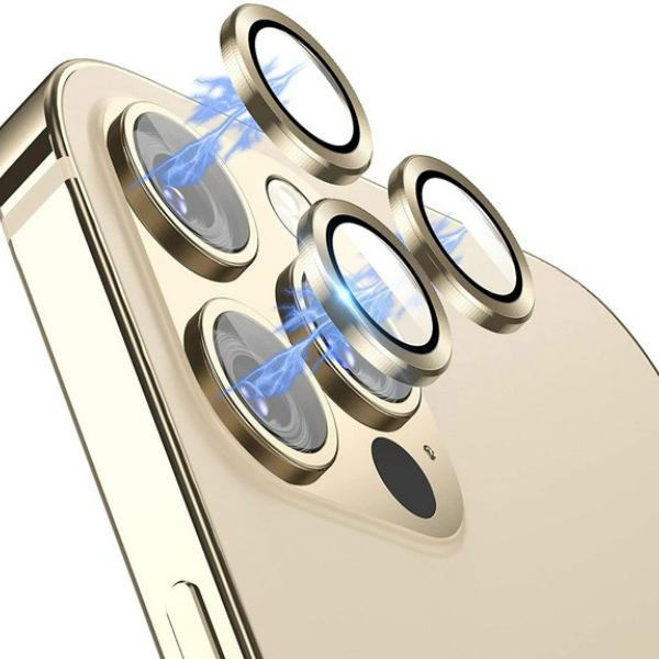 Folie de camera pentru iPhone 14 Pro Max - Gold [2]