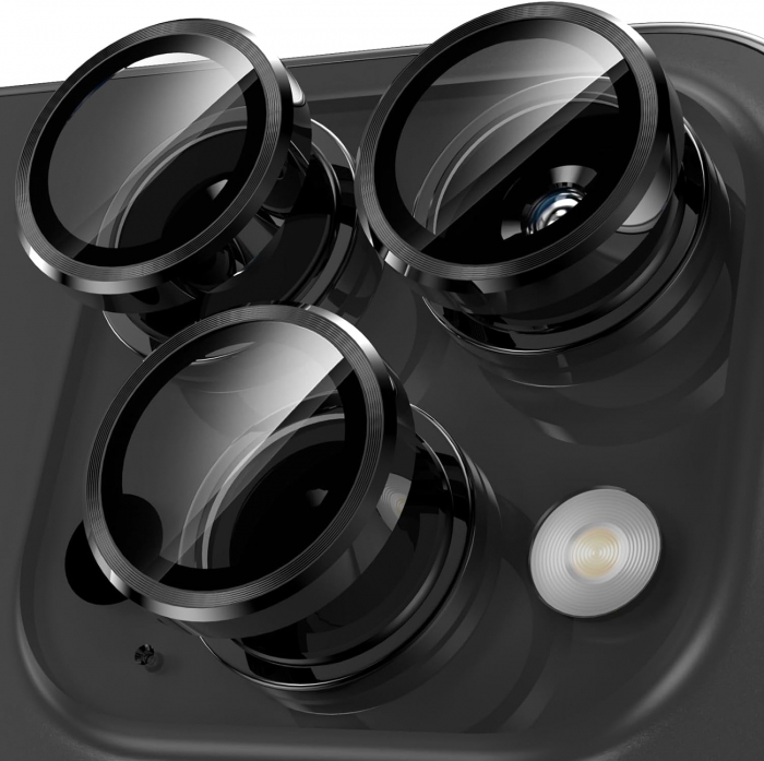 Folie de camera pentru iPhone 15 Pro Max- Negru [3]